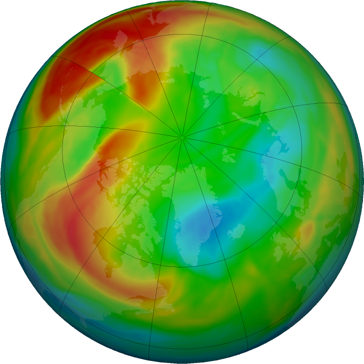 Arctic ozone map for 11 February 2025